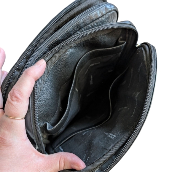 Derek Alexander Purse Crossbody Bag Black Leather Minimalist Women's One Size - Picture 4 of 10